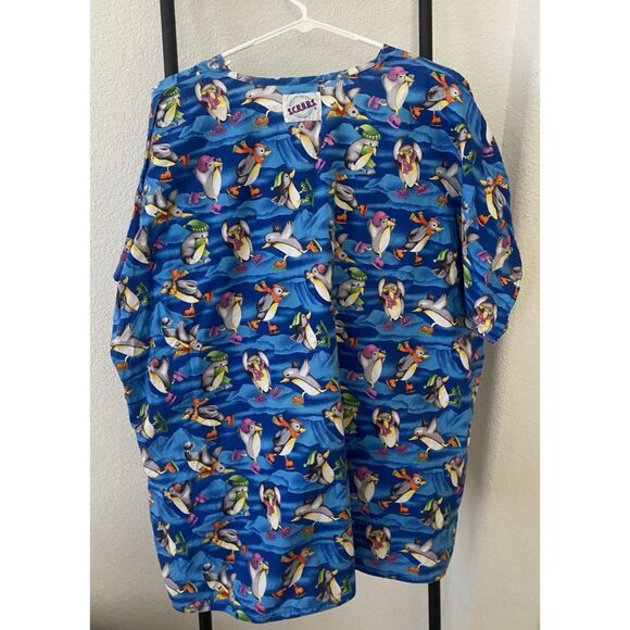 XL S.C.R.U.B.S. 100% Cotton Penguin Top Check Measurements - Picture 2 of 5